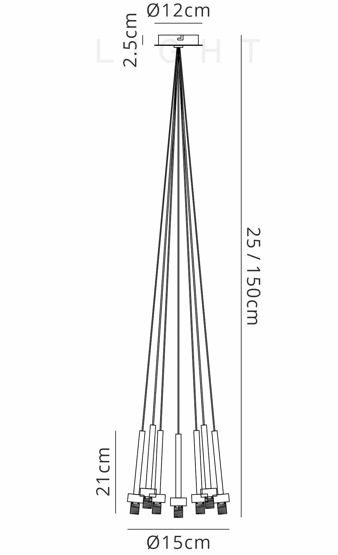 Baron Fully Adjustable Cluster or Tiered Pendant, G9 x 7 , Mix & Match Your Shades - Luminosity Designs Ltd