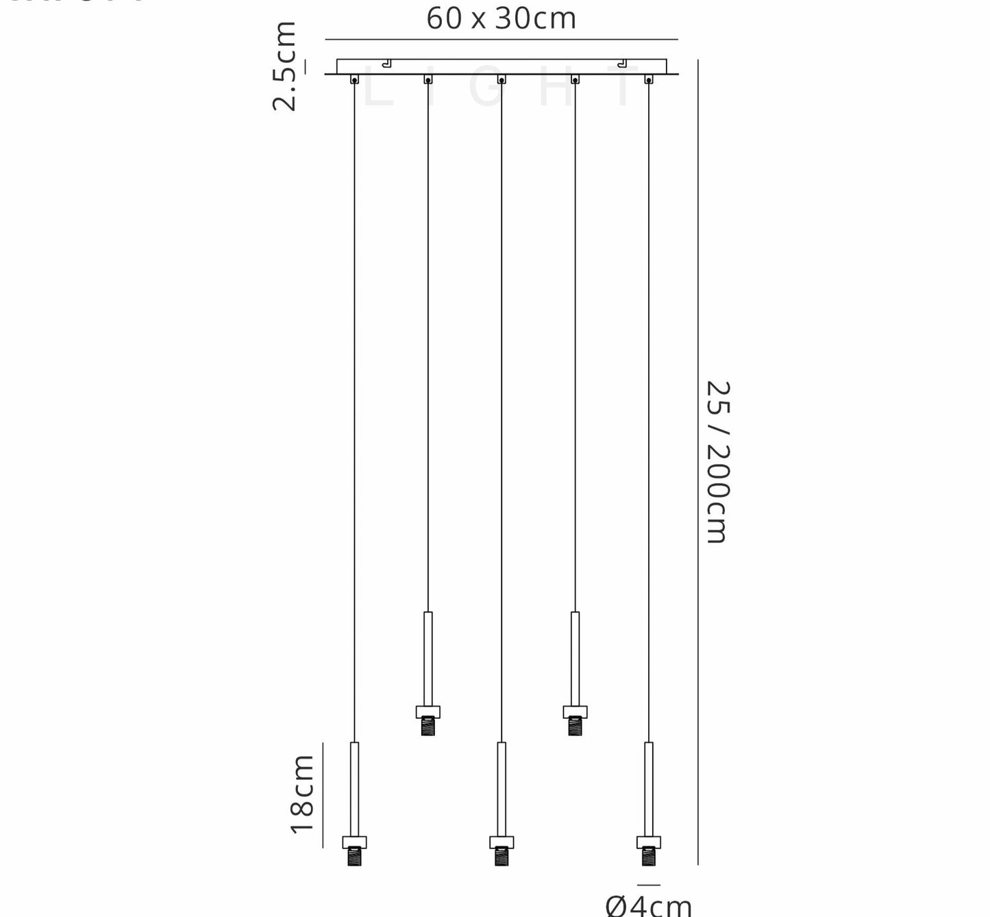 8 Light Baron Multi Pendant Panel