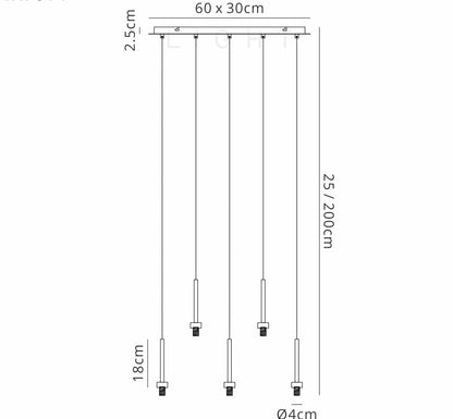 8 Light Baron Multi Pendant Panel