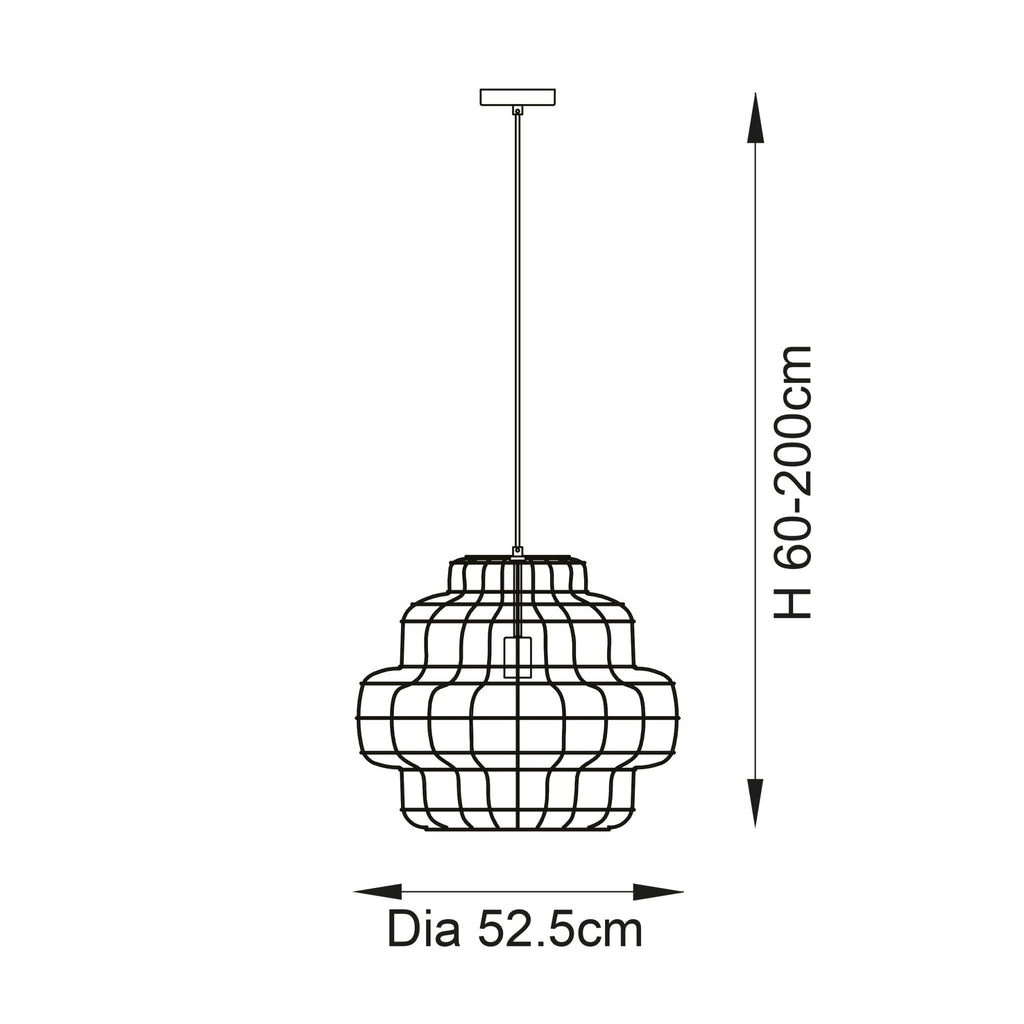 Luminosity Designs - Beehive Black Rattan Pendant - Luminosity Designs Ltd