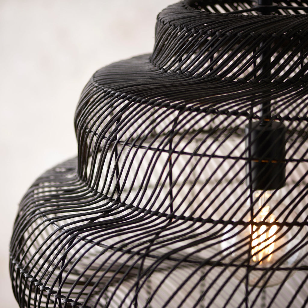 Luminosity Designs - Beehive Black Rattan Pendant - Luminosity Designs Ltd