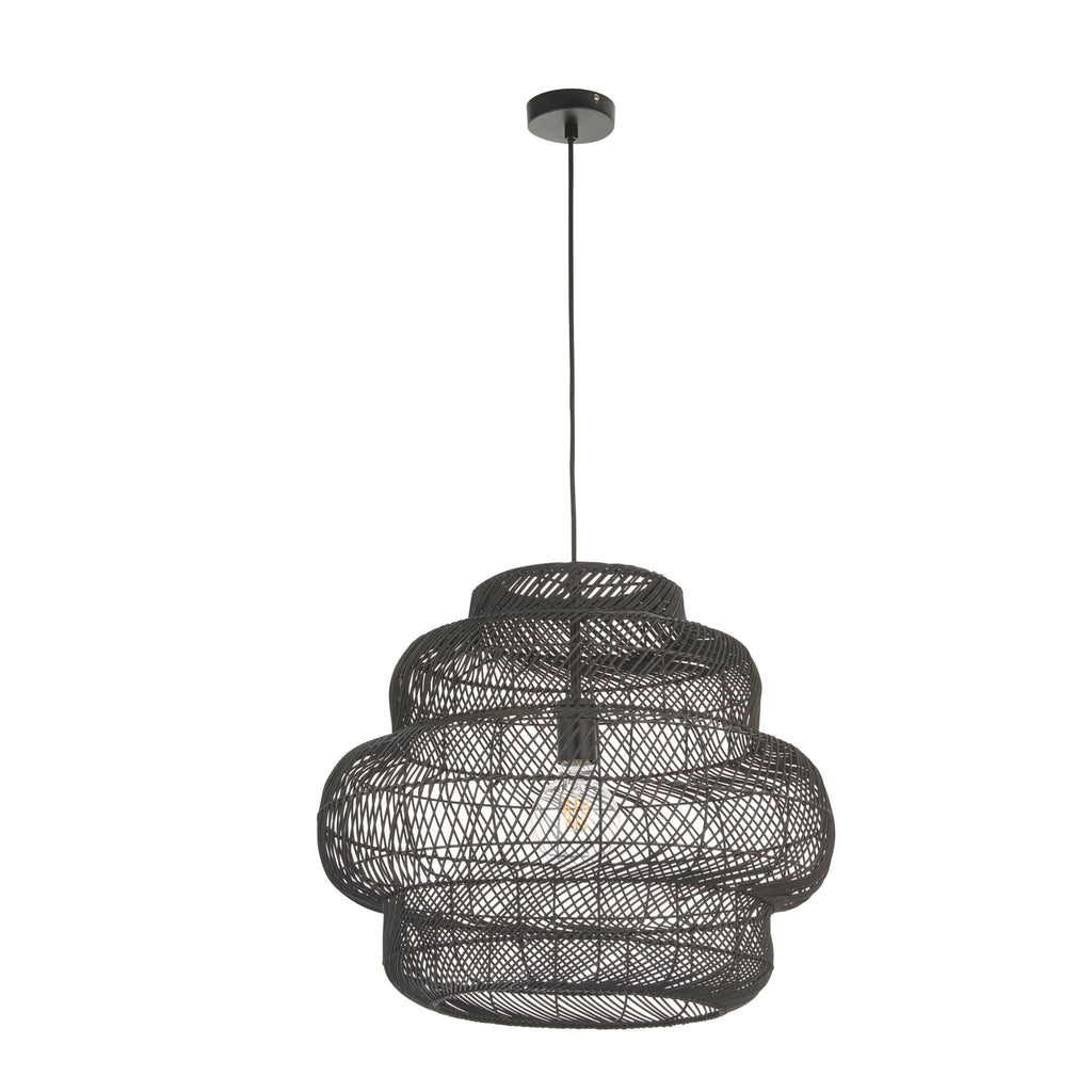 Luminosity Designs - Beehive Black Rattan Pendant - Luminosity Designs Ltd