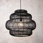 Luminosity Designs - Beehive Black Rattan Pendant - Luminosity Designs Ltd