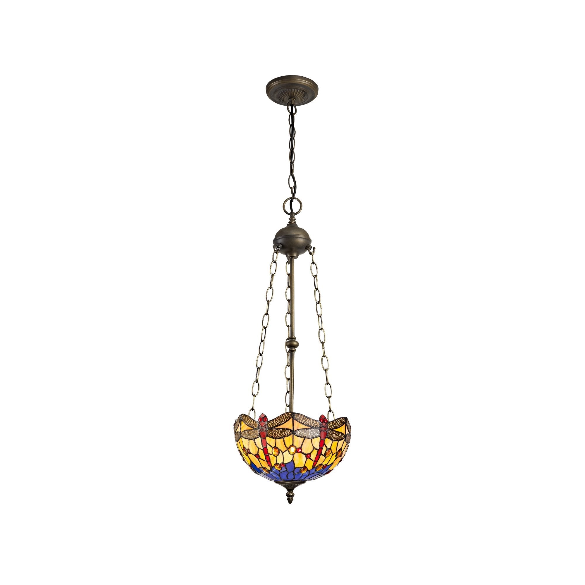 Luminosity Designs - Blue and Yellow Summer Chandelier Style Uplighter Pendant - Luminosity Designs Ltd