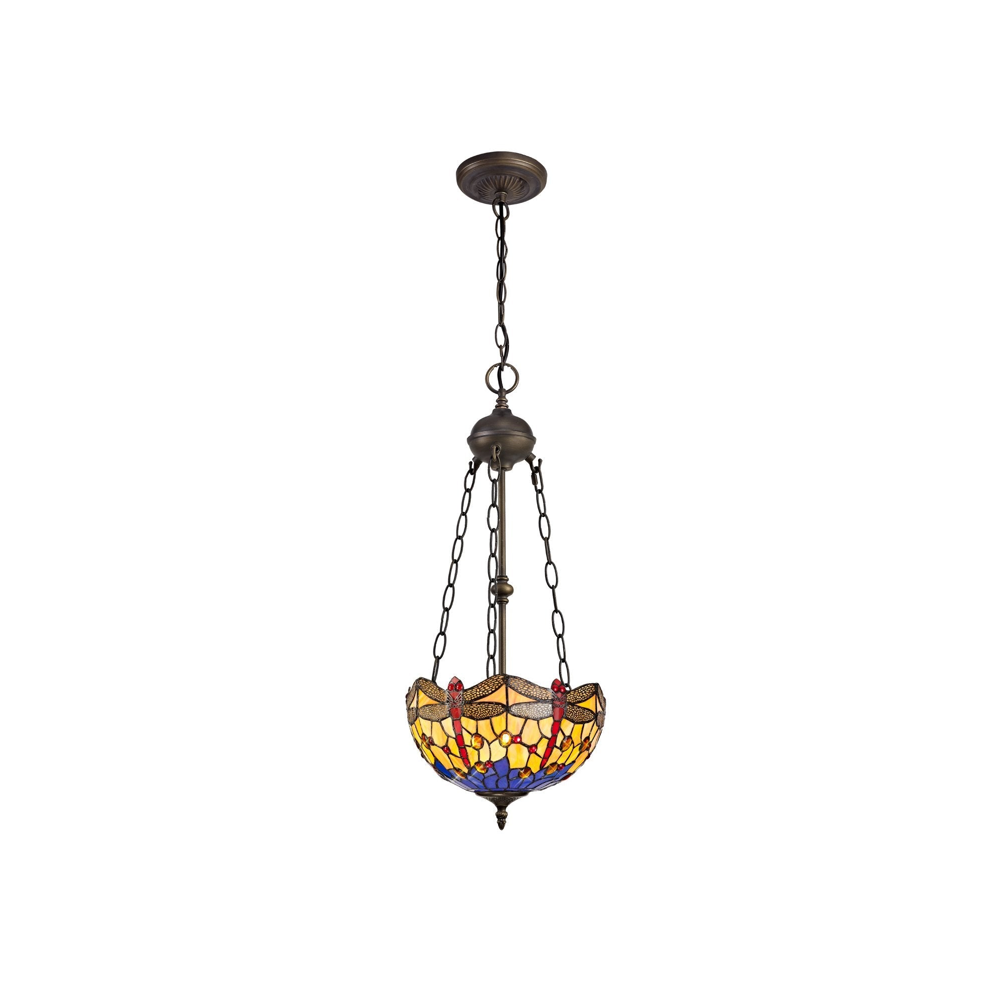 Luminosity Designs - Blue and Yellow Summer Chandelier Style Uplighter Pendant - Luminosity Designs Ltd