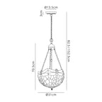 Luminosity Designs - Blue and Yellow Summer Chandelier Style Uplighter Pendant - Luminosity Designs Ltd