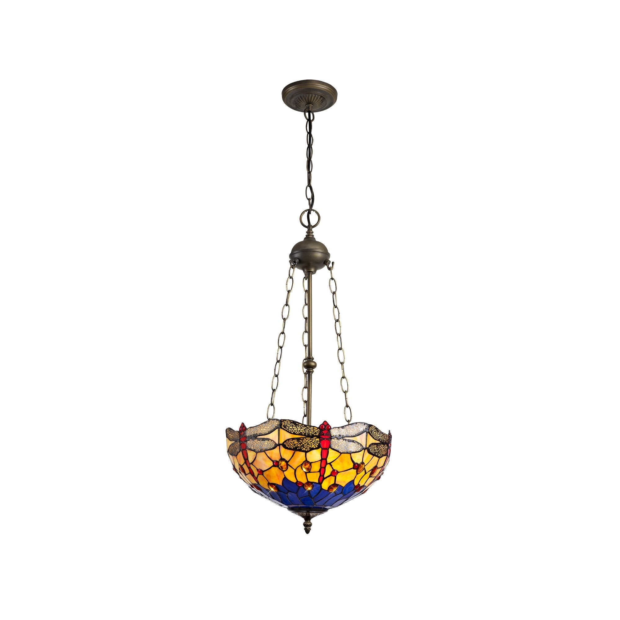 Luminosity Designs - Blue and Yellow Summer Chandelier Style Uplighter Pendant - Luminosity Designs Ltd