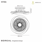 Mantra - Boreal Prismatic LED Dimmable Ceiling Light With Built - In Fan - Remote Control - Luminosity Designs Ltd