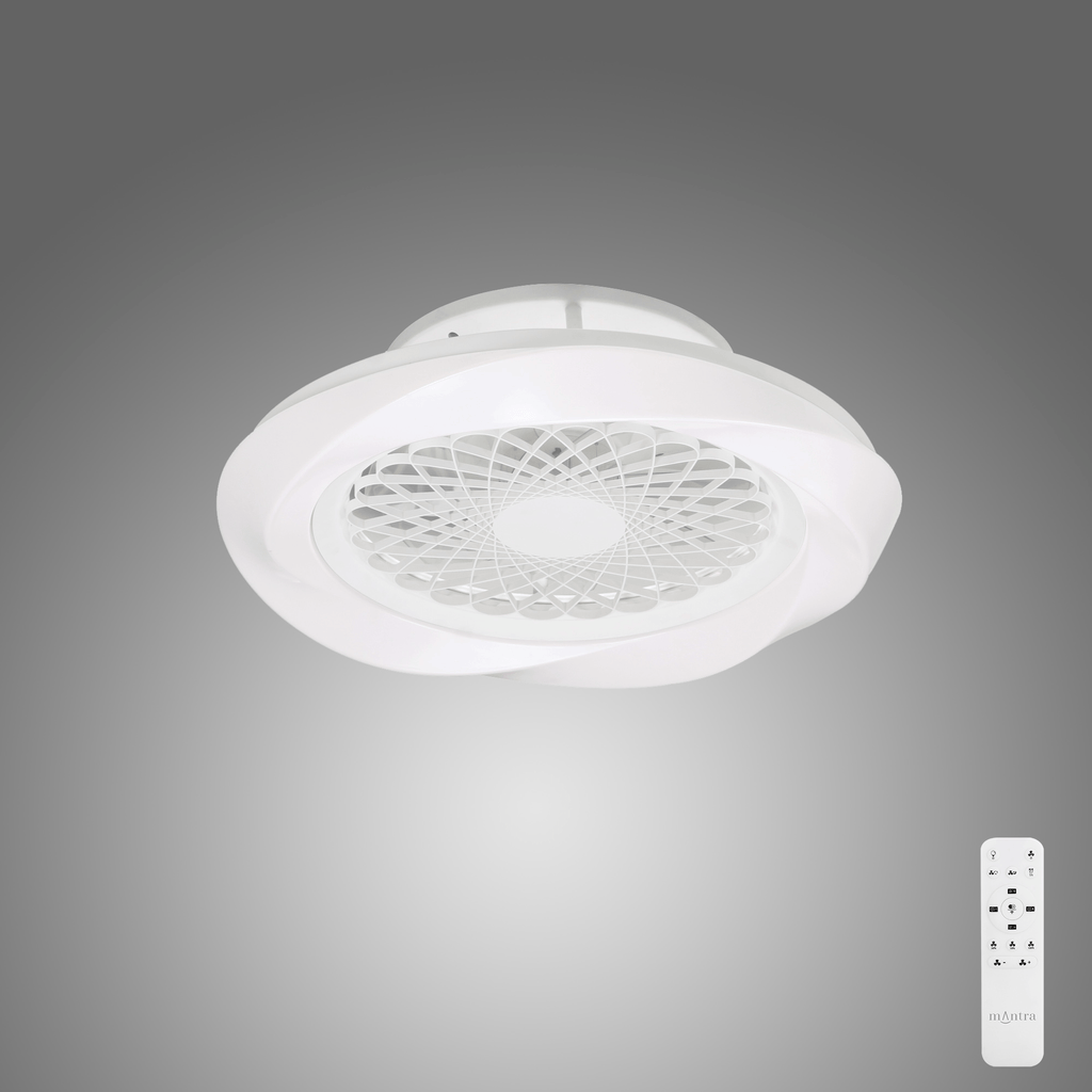 Mantra - Boreal Prismatic LED Dimmable Ceiling Light With Built - In Fan - Remote Control - Luminosity Designs Ltd