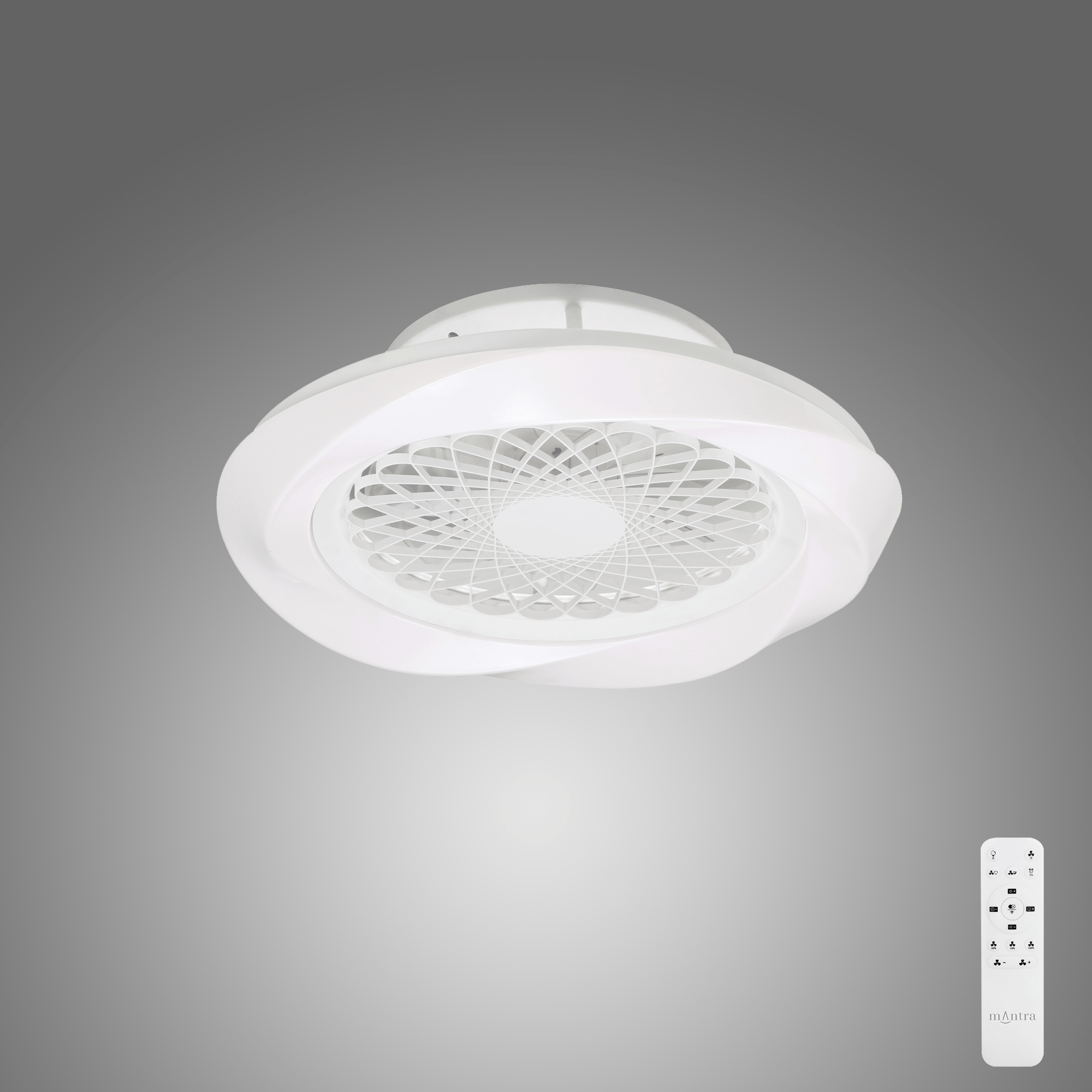 Mantra - Boreal Prismatic LED Dimmable Ceiling Light With Built - In Fan - Remote Control - Luminosity Designs Ltd
