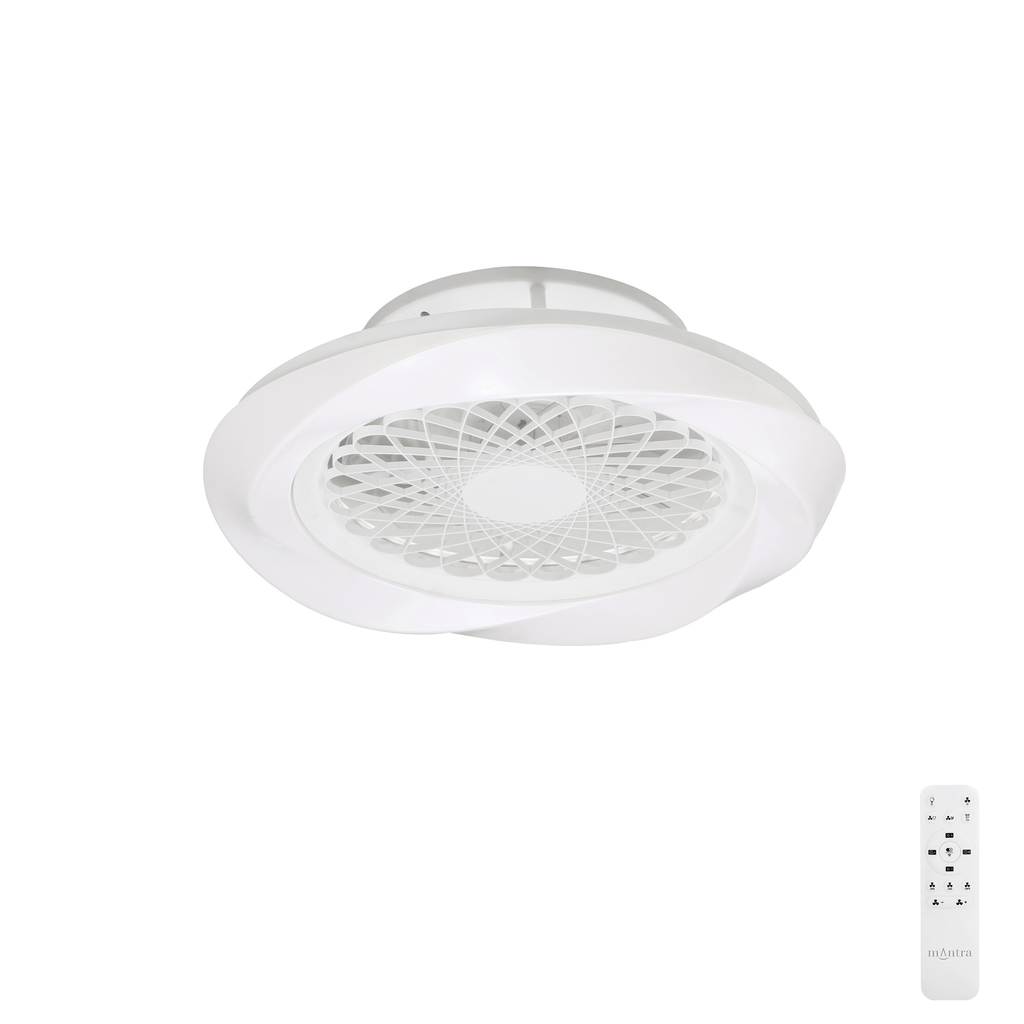 Mantra - Boreal Prismatic LED Dimmable Ceiling Light With Built - In Fan - Remote Control - Luminosity Designs Ltd