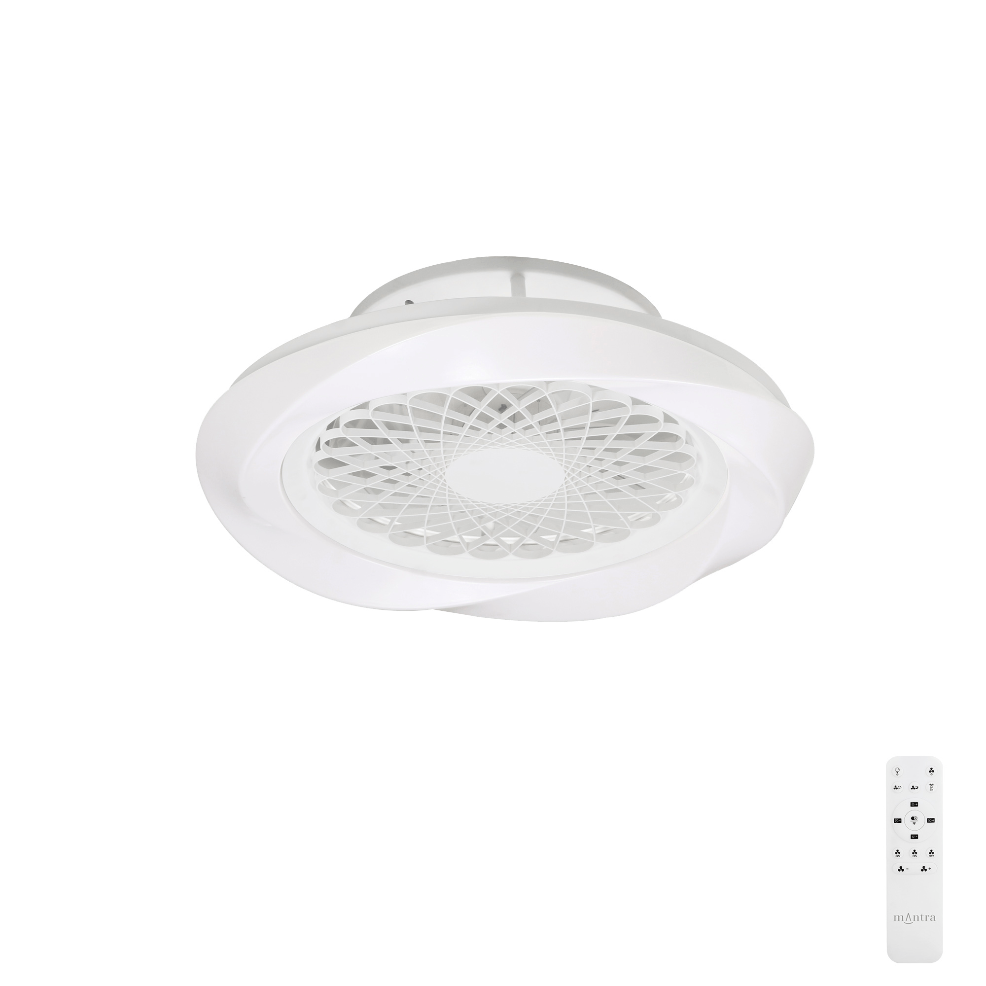 Mantra - Boreal Prismatic LED Dimmable Ceiling Light With Built - In Fan - Remote Control - Luminosity Designs Ltd