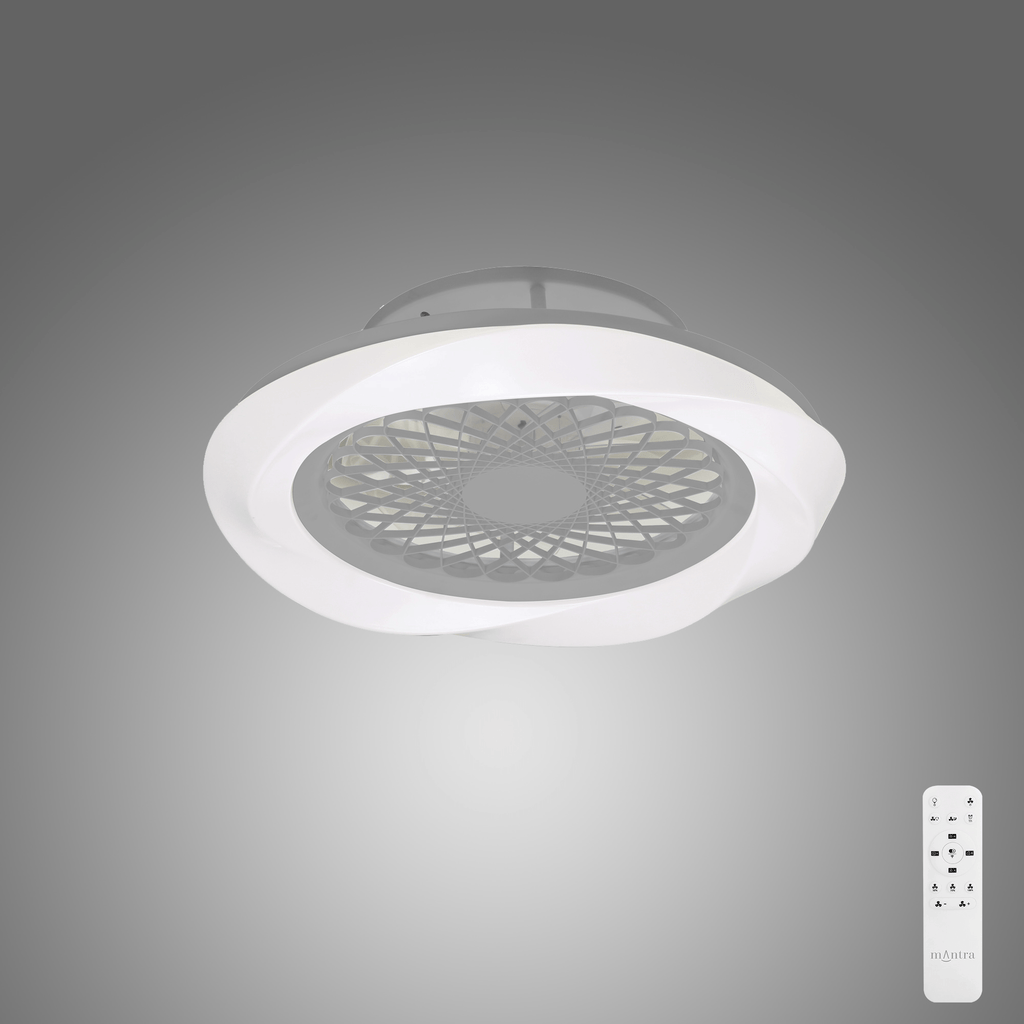 Mantra - Boreal Prismatic LED Dimmable Ceiling Light With Built - In Fan - Remote Control - Luminosity Designs Ltd