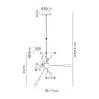 Luminosity Designs - Bowa Multi Arm Pendant - Luminosity Designs Ltd