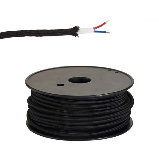 2 Core Braided Cable for Lighting 0.75mm (25m roll)