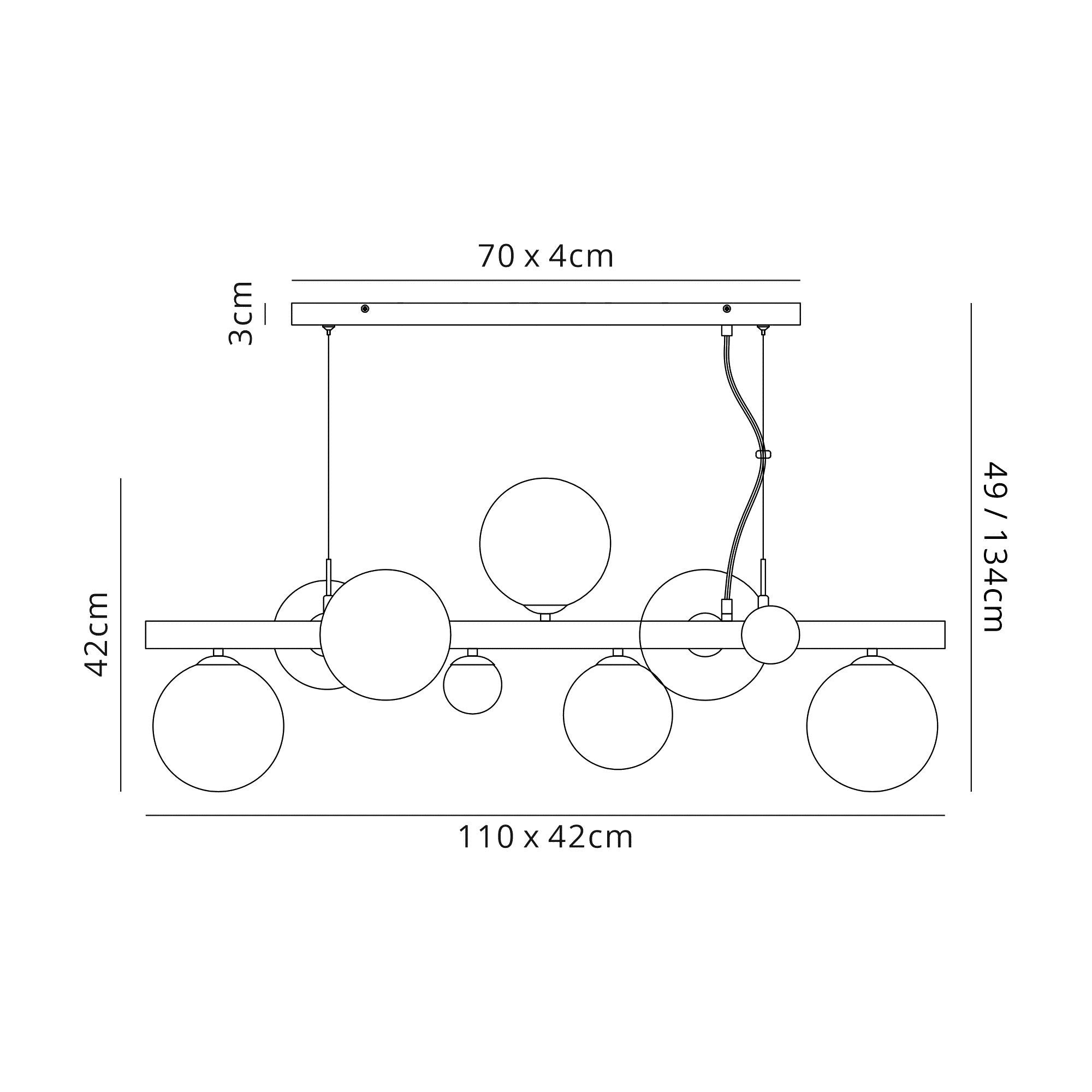 Luminosity Designs - Bubbles Hanging Bar Pendant - Luminosity Designs Ltd