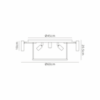 Luminosity Designs - Buckingham Medium Semi Flush Light - Luminosity Designs Ltd
