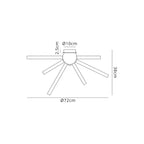 Luminosity Designs - Burst 8 Light Semi Flush Fitting - Luminosity Designs Ltd