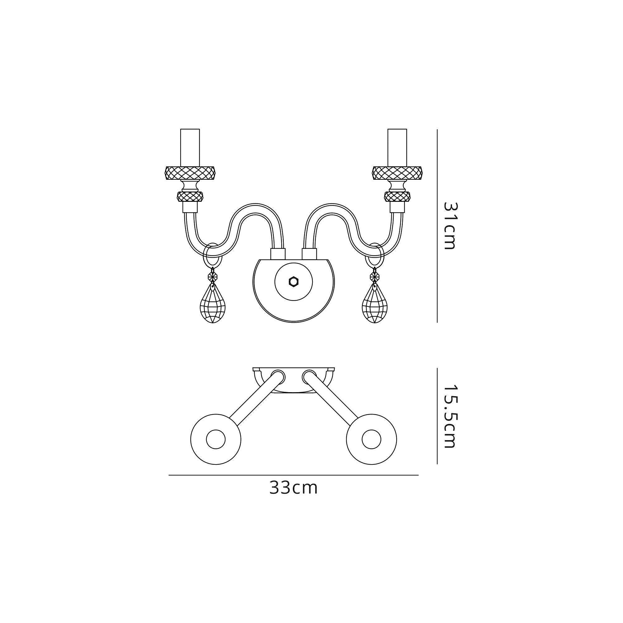 Luminosity Designs - Camelot Double Wall Light - Luminosity Designs Ltd