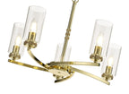 Barbara Adjustable Chandelier 5 Light With E14 Lamp holders and Glass Shades, Crystal Detail