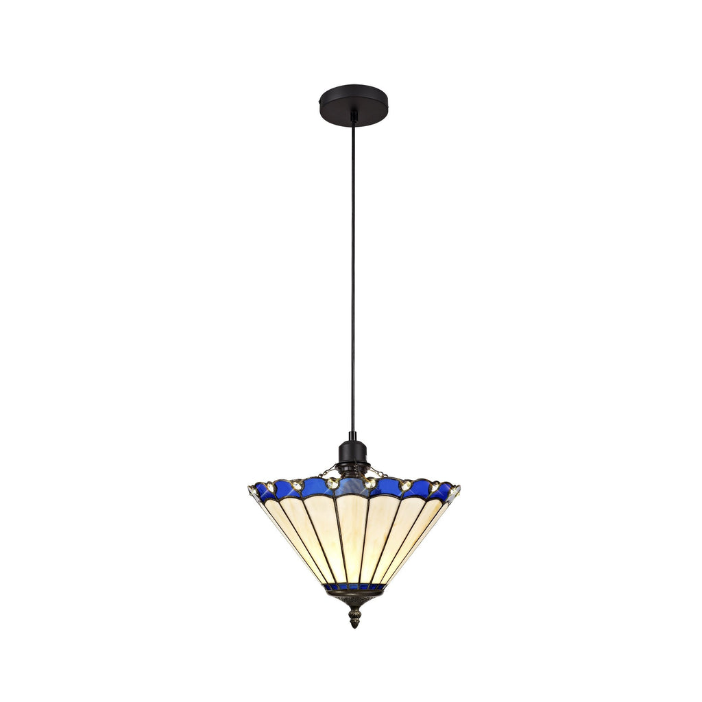 Luminosity Designs - Chamber 1 Light Uplighter Pendant E27 With 30cm Tiffany Shade, 1x E27 - Luminosity Designs Ltd