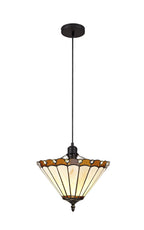 Luminosity Designs - Chamber 1 Light Uplighter Pendant E27 With 30cm Tiffany Shade, 1x E27 - Luminosity Designs Ltd
