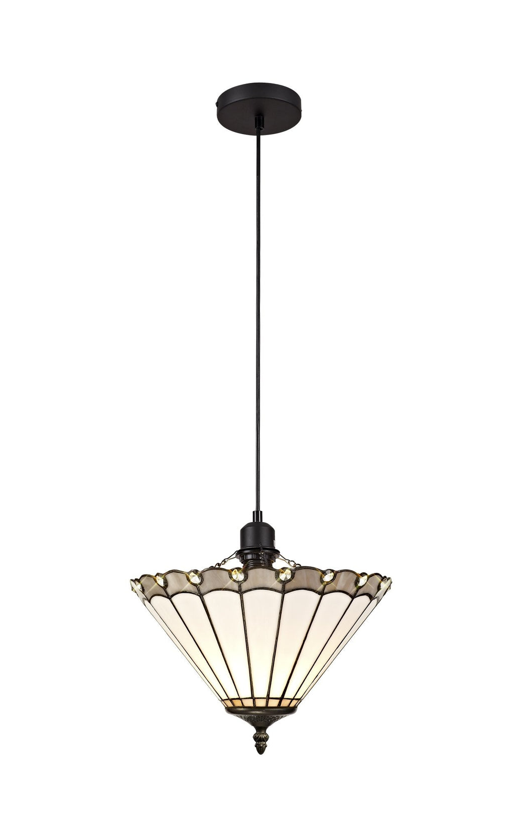 Luminosity Designs - Chamber 1 Light Uplighter Pendant E27 With 30cm Tiffany Shade, 1x E27 - Luminosity Designs Ltd