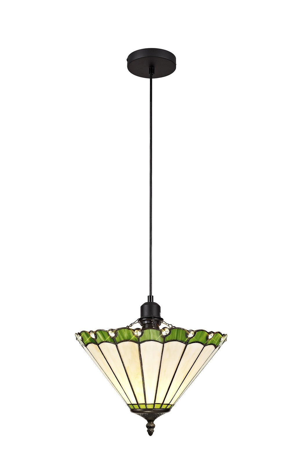 Luminosity Designs - Chamber 1 Light Uplighter Pendant E27 With 30cm Tiffany Shade, 1x E27 - Luminosity Designs Ltd
