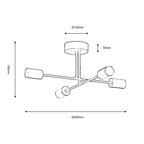 Oaks Lighting - Chanin Modern 4 Light Semi Flush - Luminosity Designs Ltd