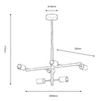 Oaks Lighting - Chanin Modern 6 Light Pendant - Luminosity Designs Ltd