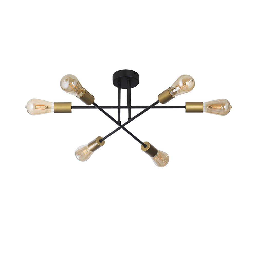 Oaks Lighting - Chanin Modern 6 Light Semi Flush - Luminosity Designs Ltd