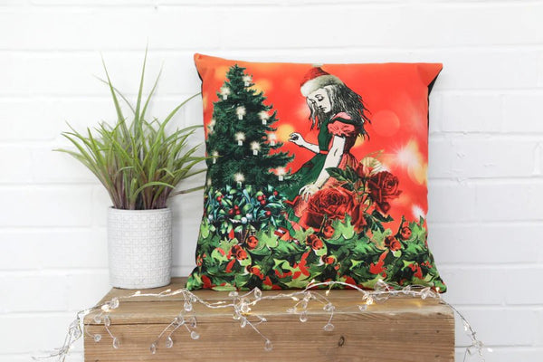Luminosity Designs - Christmas in Wonderland Festive Artist Style Couch Cushion - Luminosity Designs Ltd