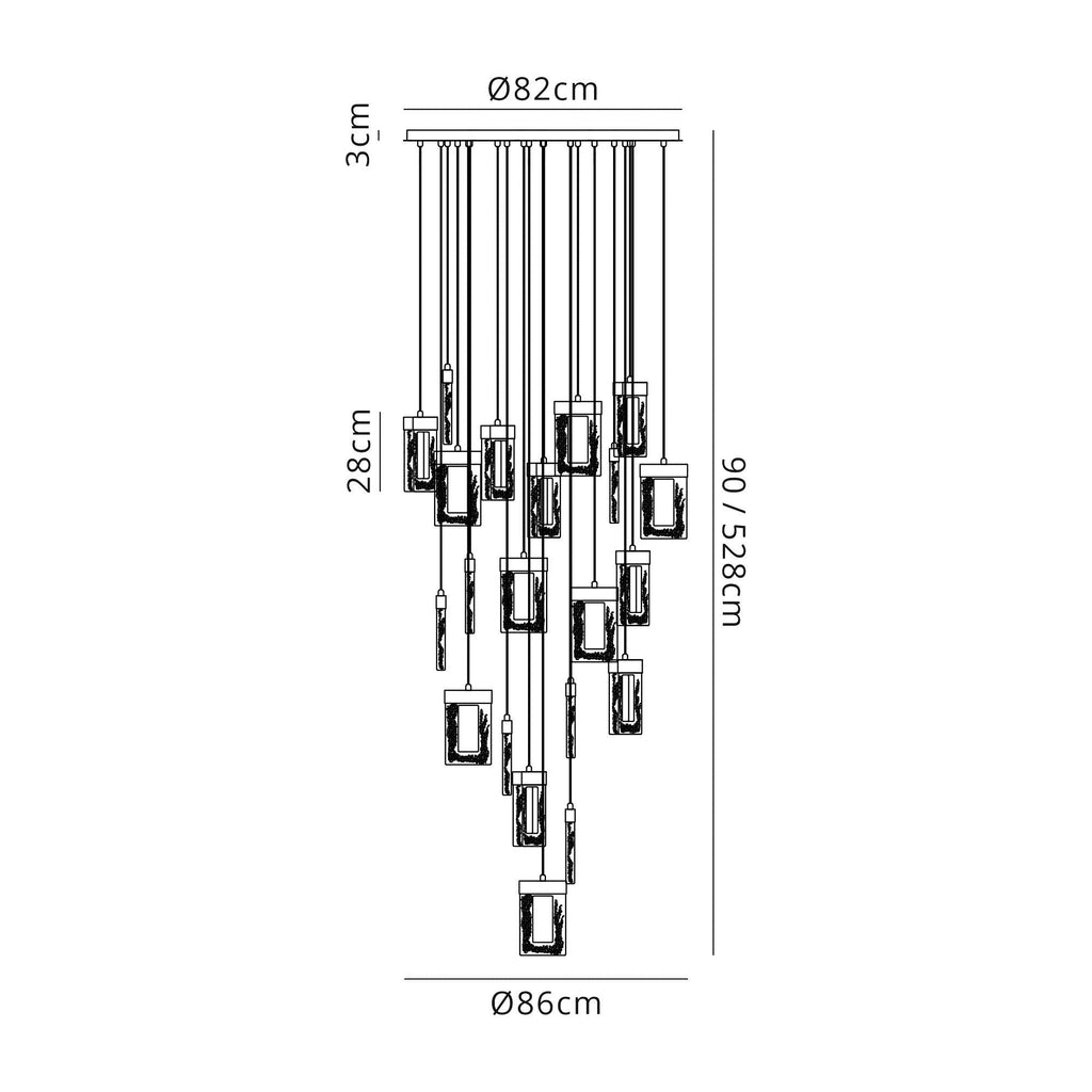 Luminosity Designs - Cleopatra Contemporary Chandelier - Luminosity Designs Ltd