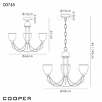 Deco - Cooper 3 Light Convertible Ceiling Pendant with frosted Glass Shades E14 (Deco) - Luminosity Designs Ltd