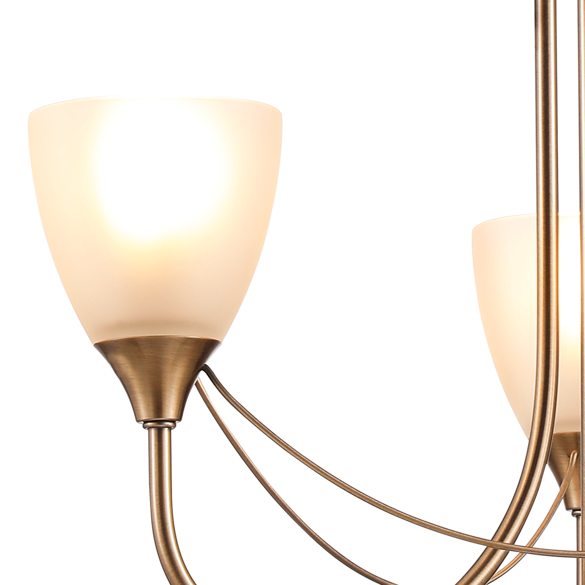 Deco - Cooper 3 Light Convertible Ceiling Pendant with frosted Glass Shades E14 (Deco) - Luminosity Designs Ltd