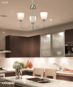 Deco - Cooper 3 Light Convertible Ceiling Pendant with frosted Glass Shades E14 (Deco) - Luminosity Designs Ltd