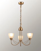 Deco - Cooper 3 Light Convertible Ceiling Pendant with frosted Glass Shades E14 (Deco) - Luminosity Designs Ltd