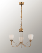 Deco - Cooper 3 Light Convertible Ceiling Pendant with frosted Glass Shades E14 (Deco) - Luminosity Designs Ltd