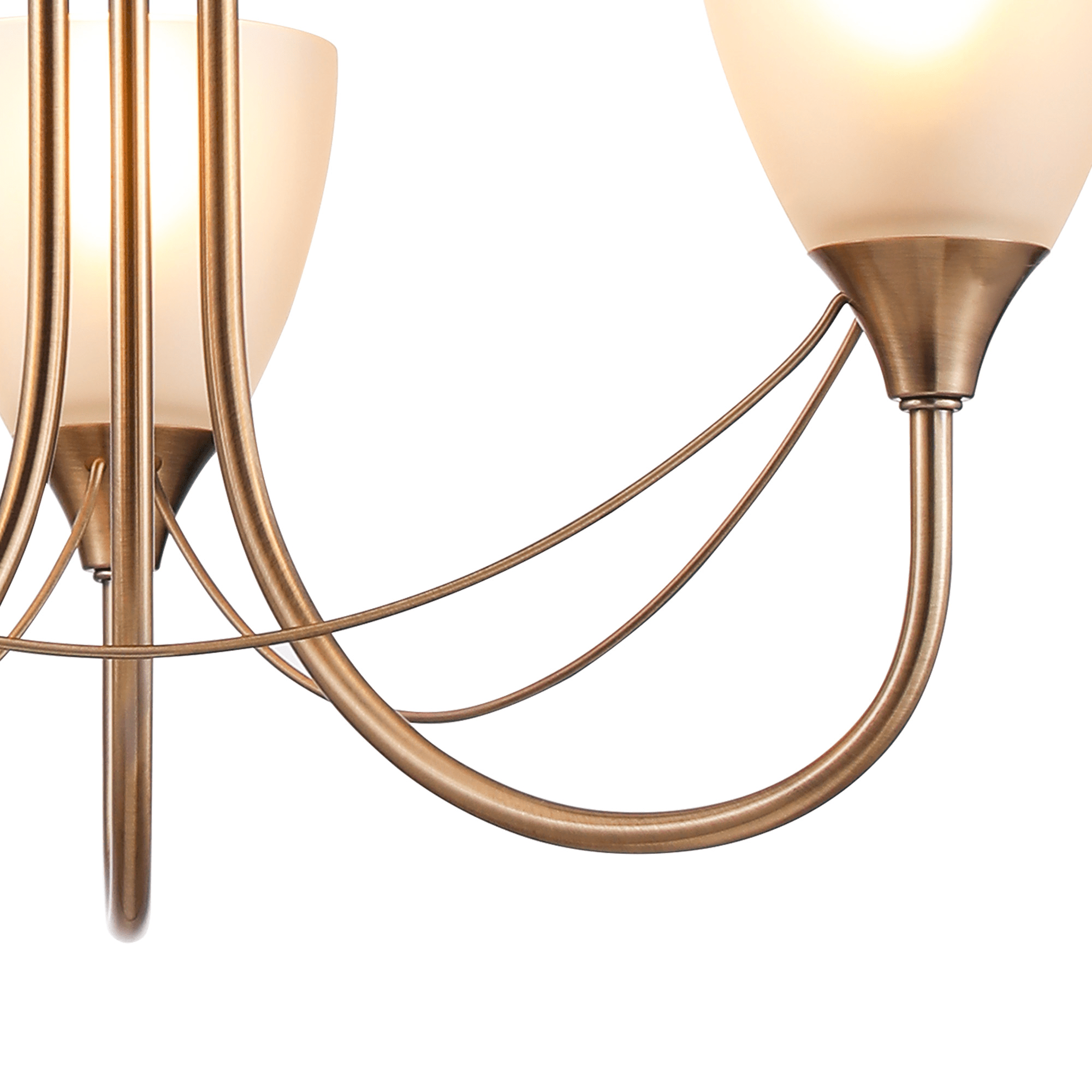 Deco - Cooper 3 Light Convertible Ceiling Pendant with frosted Glass Shades E14 (Deco) - Luminosity Designs Ltd