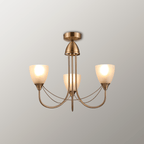 Deco - Cooper 3 Light Convertible Ceiling Pendant with frosted Glass Shades E14 (Deco) - Luminosity Designs Ltd