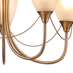 Deco - Cooper 5 Light Convertible Ceiling Pendant with frosted shades E14 (Deco) - Luminosity Designs Ltd