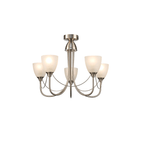 Deco - Cooper 5 Light Convertible Ceiling Pendant with frosted shades E14 (Deco) - Luminosity Designs Ltd