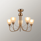 Deco - Cooper 5 Light Convertible Ceiling Pendant with frosted shades E14 (Deco) - Luminosity Designs Ltd