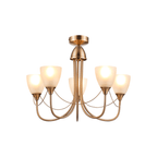 Deco - Cooper 5 Light Convertible Ceiling Pendant with frosted shades E14 (Deco) - Luminosity Designs Ltd