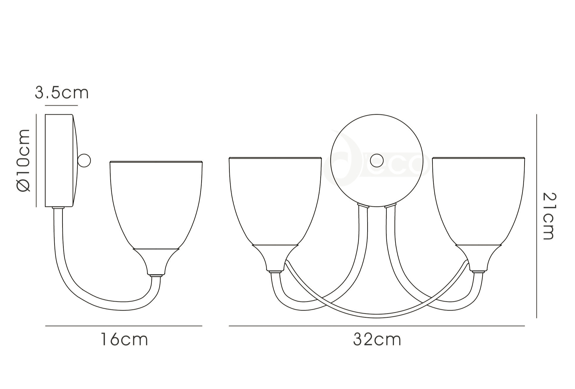 Deco - Cooper Double Wall Light - Luminosity Designs Ltd