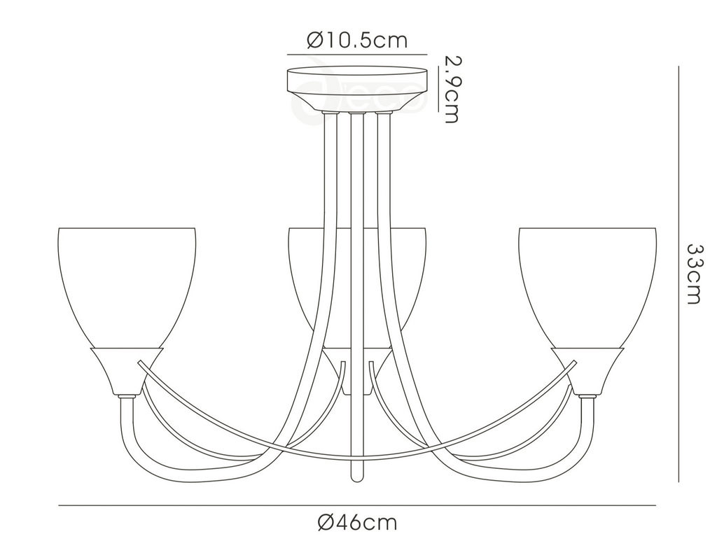 Deco - Cooper Semi Flush Ceiling Light - PRE ORDERS ONLY - WILL SHIP JANUARY - Luminosity Designs Ltd