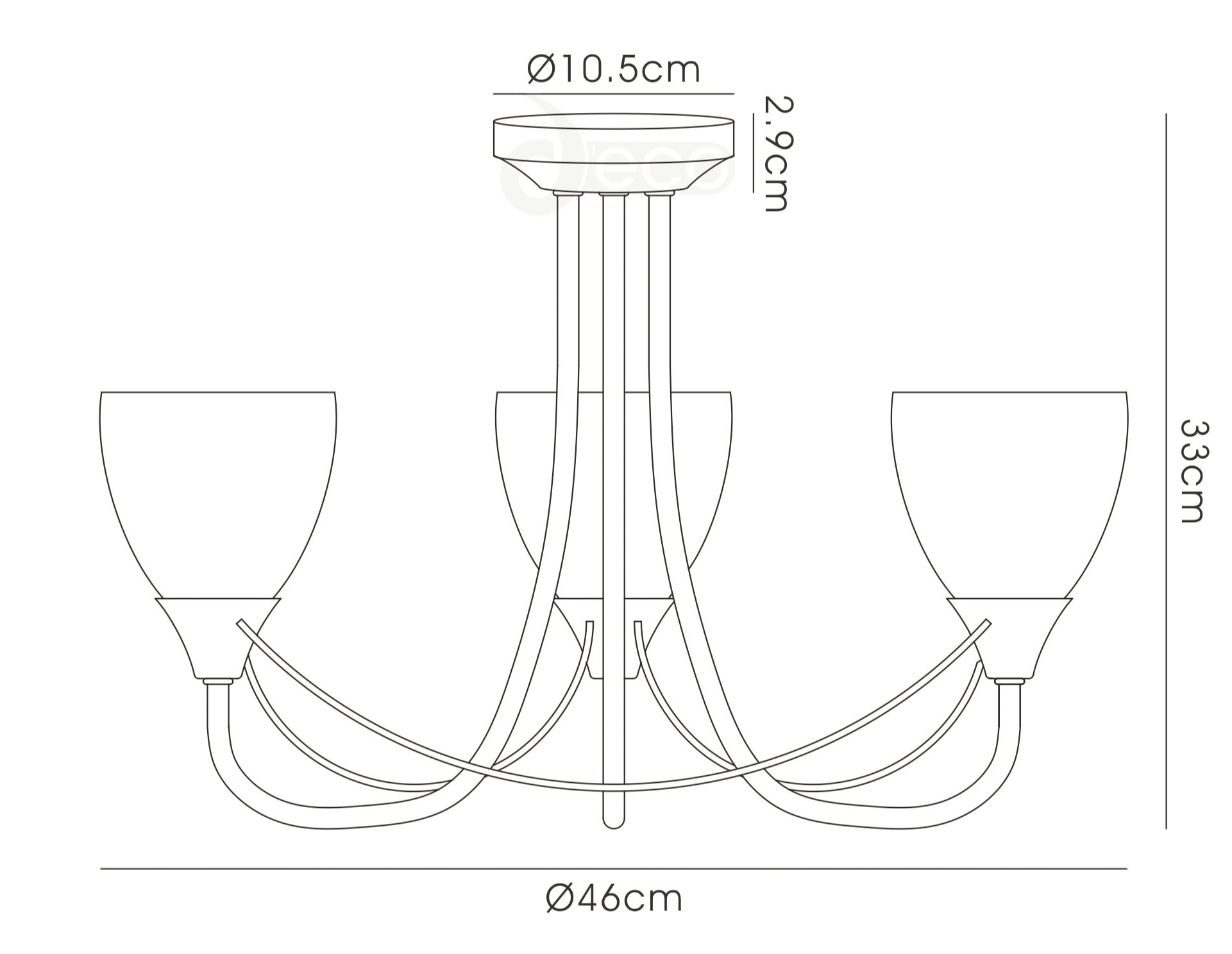 Deco - Cooper Semi Flush Ceiling Light - PRE ORDERS ONLY - WILL SHIP JANUARY - Luminosity Designs Ltd
