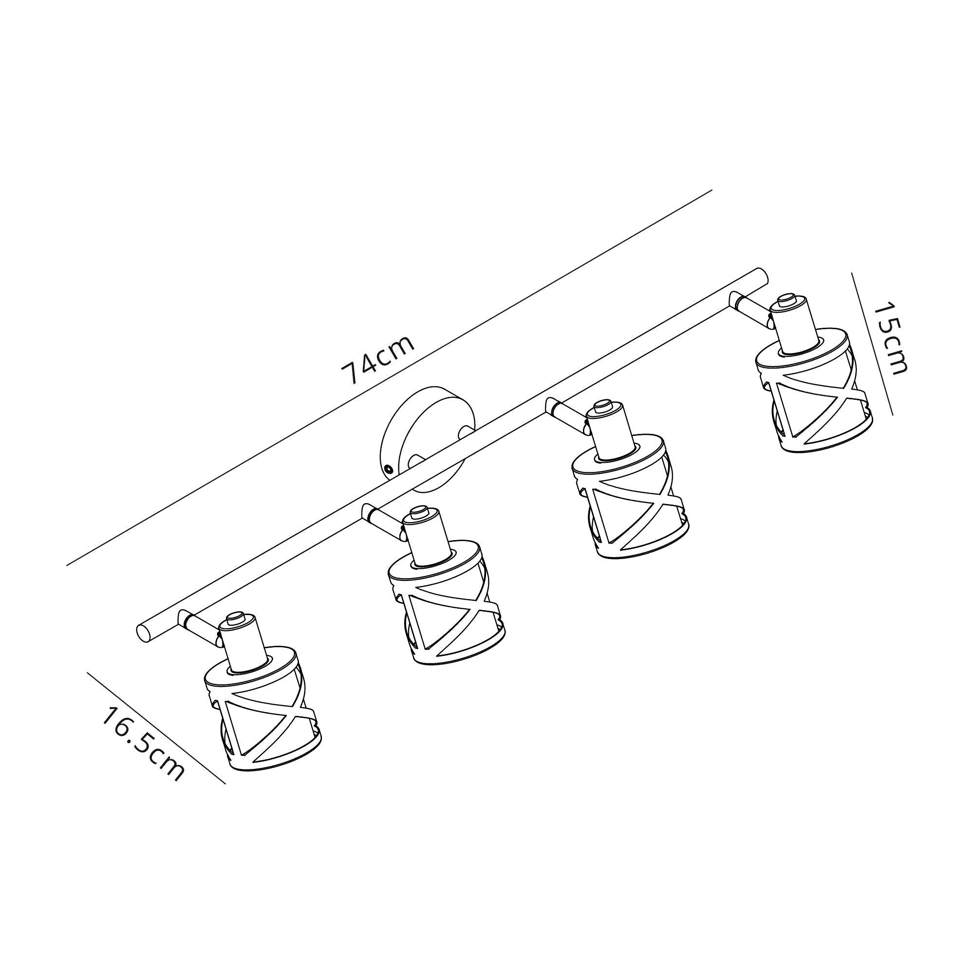 Luminosity Designs - Cottage 4 Bar Directional Spotlight - Luminosity Designs Ltd