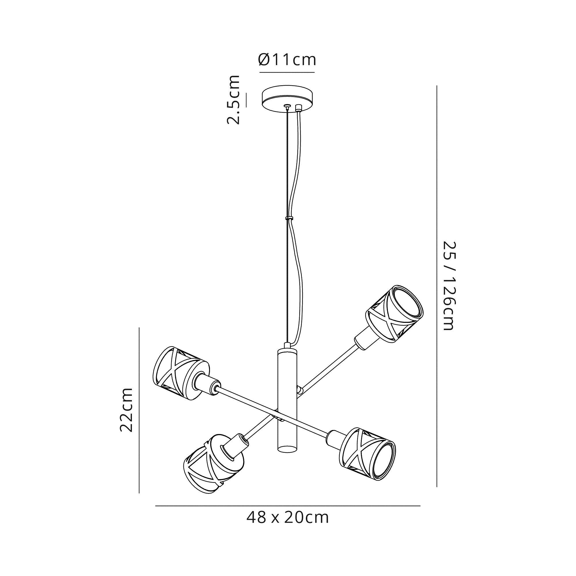 Luminosity Designs - Cottage Multi Arm Sputnik Pendant - Luminosity Designs Ltd