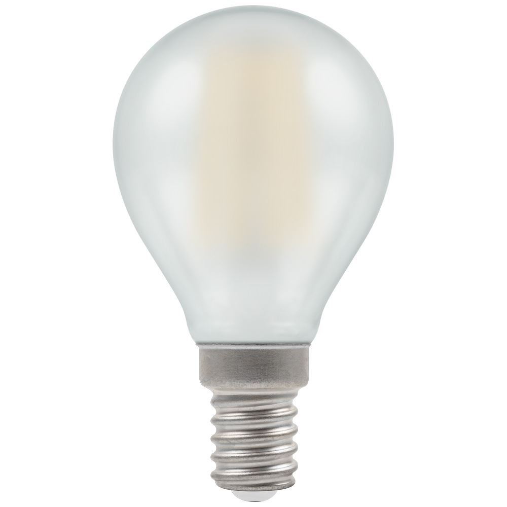 Crompton - Crompton 5w PEARL Warm White 2700k Dimmable LED Round Golfball Bulb, 40w Equivalent - Luminosity Designs Ltd